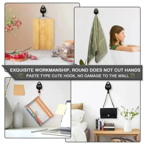 Adhesive Wall Mounted Cat Hooks