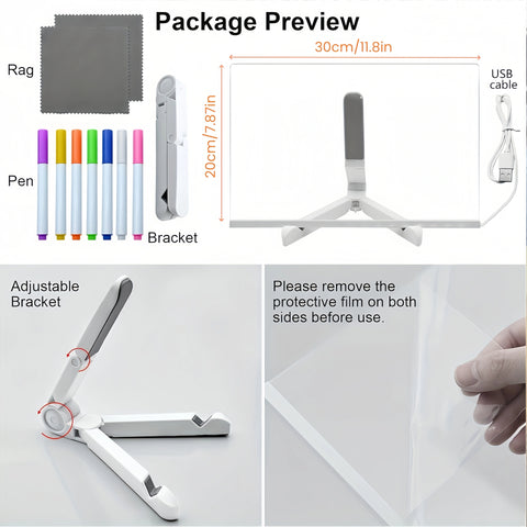 Acrylic Note Board with Color Light