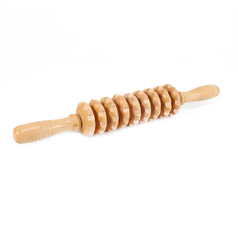 9 Wheel Wood Roller Wooden Therapy Massage